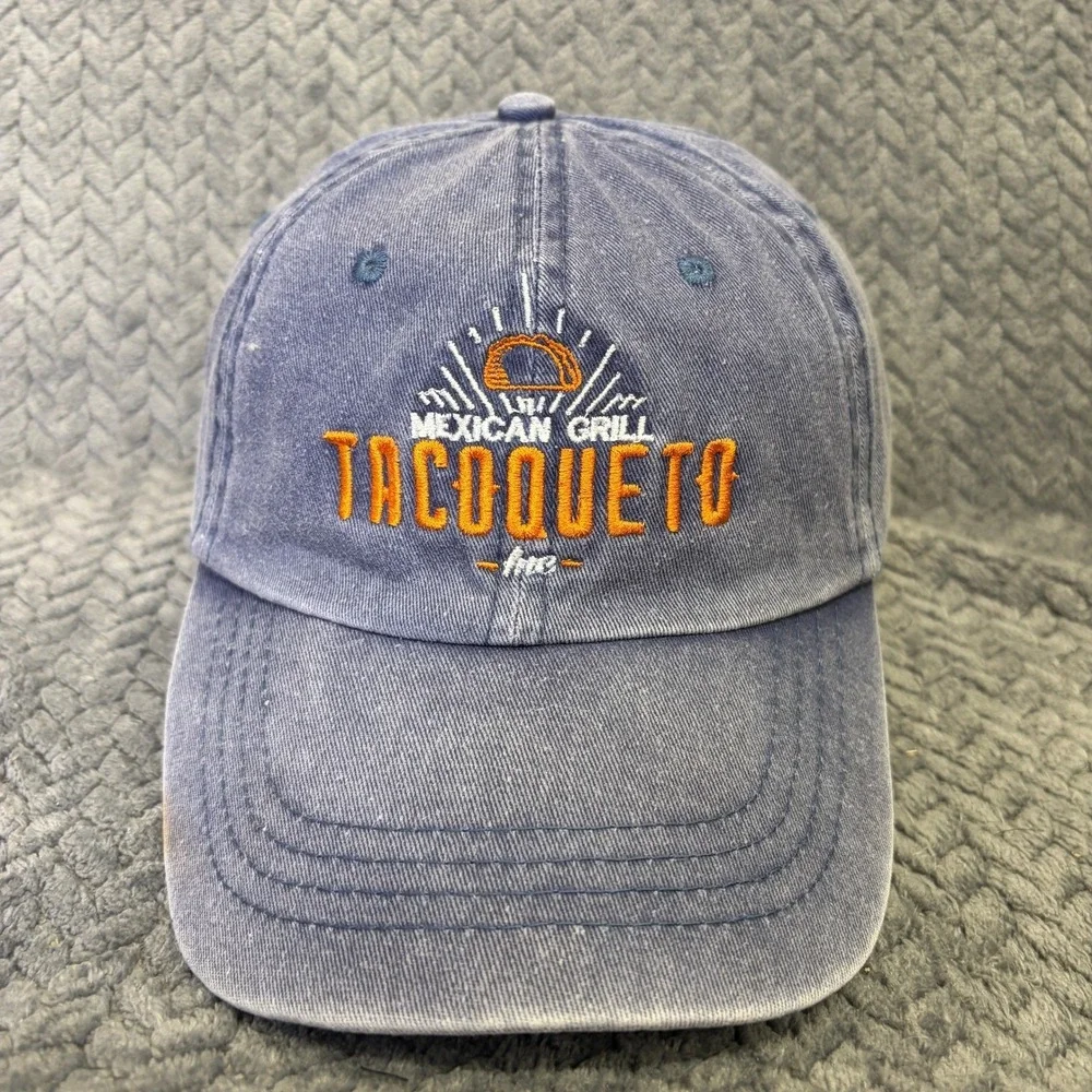Tawil Tacoqueto Mexican Grill Hat Blue Faded Embroidered Baseball Cap Adjustable